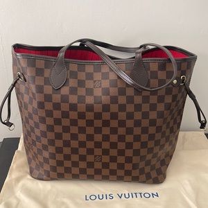 New Brown checkered tote MM size